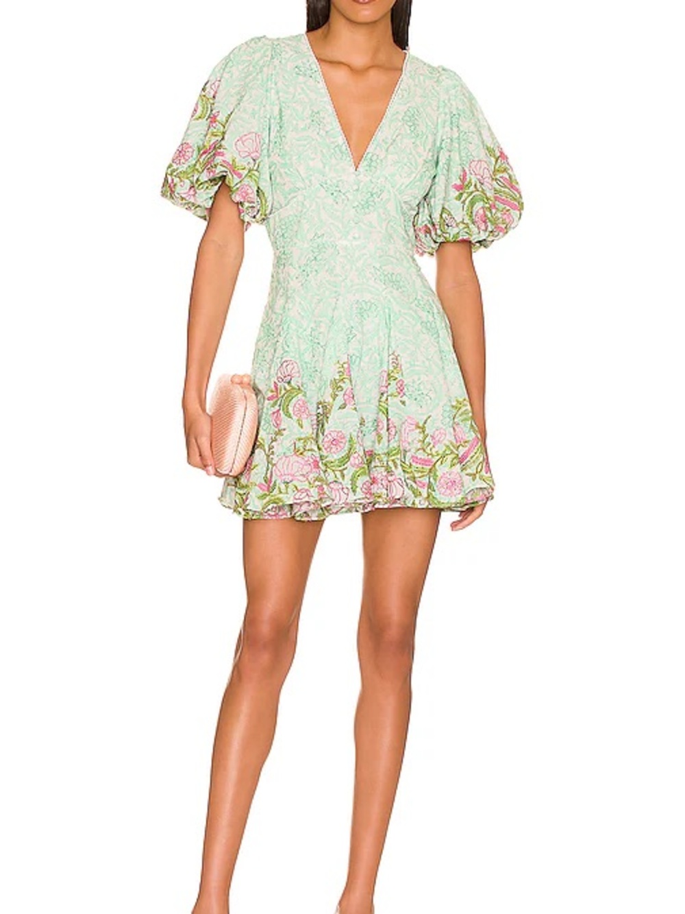 HEMANT & NANDITA Sea Green Mini Dress